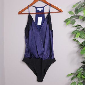 Socialite Satin Lace Trim Bodysuit